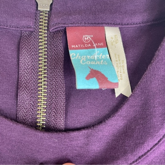 Matilda Jane Character Counts Purple A Line Dress Women's Medium - Picture 9 of 9